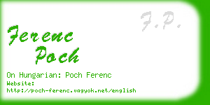 ferenc poch business card